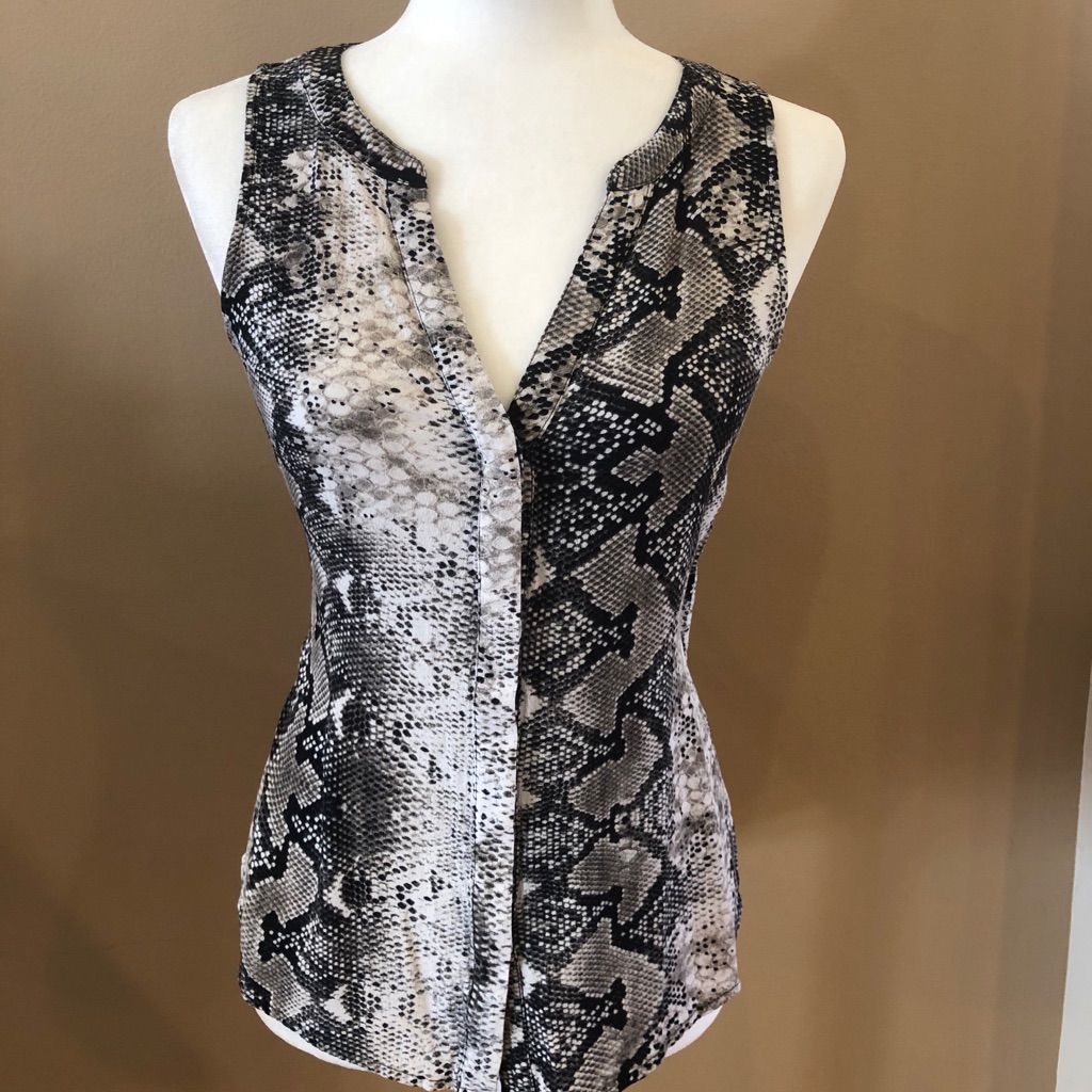 Sanctuary Python Print Button Front Top, Size S